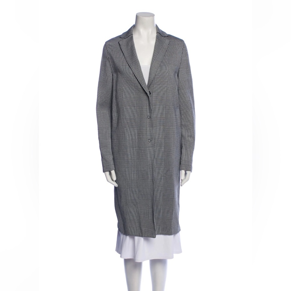 HARRIS WHARF Houndstooth Plaid Trench EUC